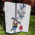 Hawaiian and Japanese Together Quilt Japanese Culture and Turtle Kakau Tattoo White Color