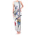 Hawaiian and Japanese Together Tank Maxi Dress Japanese Culture and Turtle Kakau Tattoo White Color