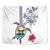 Hawaiian and Japanese Together Tapestry Japanese Culture and Turtle Kakau Tattoo White Color