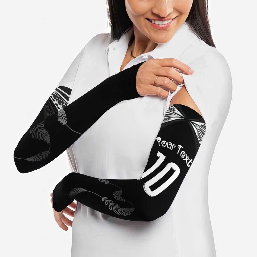New Zealand Rugby Custom Arm Sleeves Aotearoa Armour Blacks Silver Ferns - Polynesian Pride