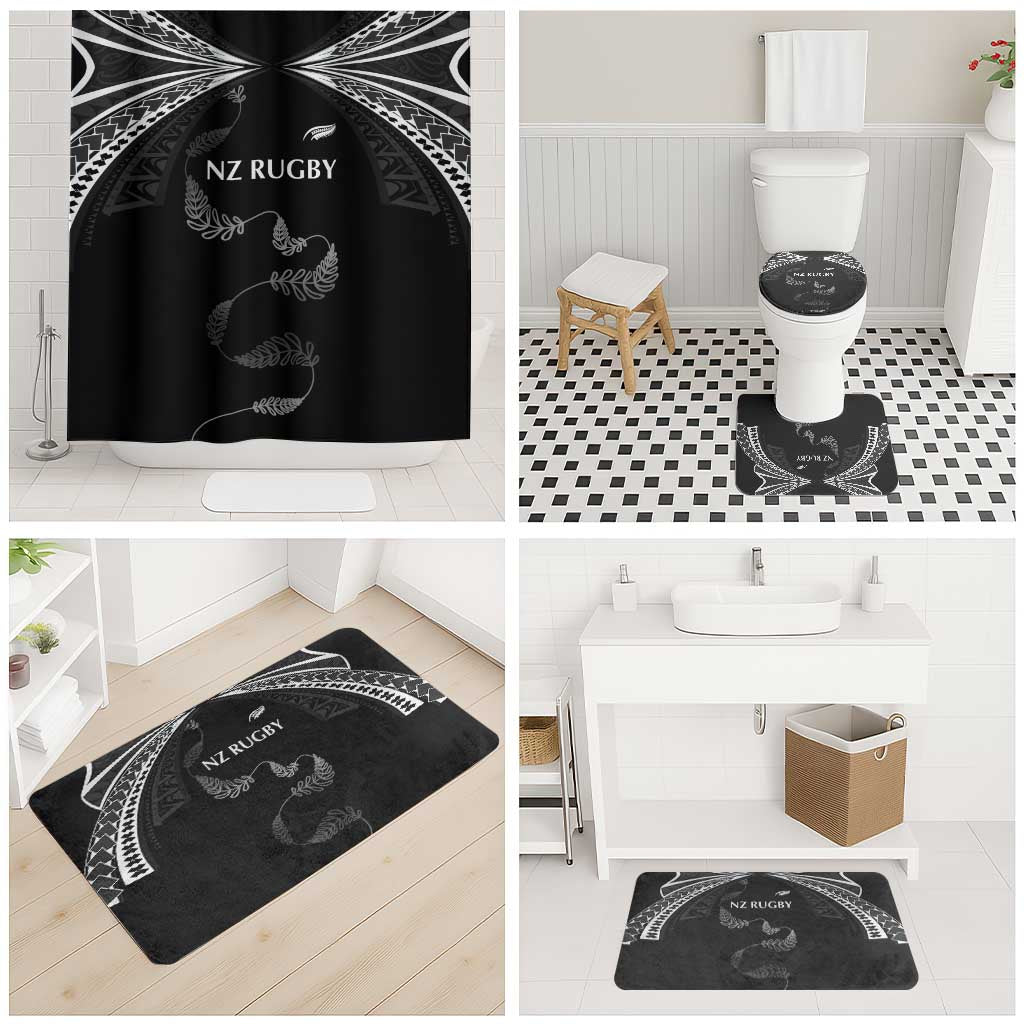 New Zealand Rugby Bathroom Set Aotearoa Armour Blacks Silver Ferns - Polynesian Pride