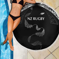 New Zealand Rugby Beach Blanket Aotearoa Armour Blacks Silver Ferns - Polynesian Pride