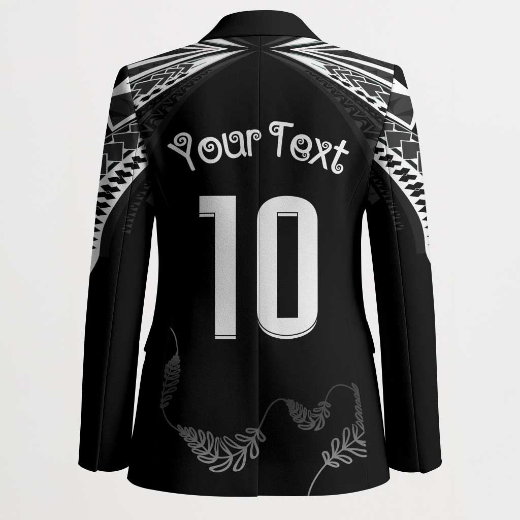 New Zealand Rugby Custom Blazer Aotearoa Armour Blacks Silver Ferns - Polynesian Pride