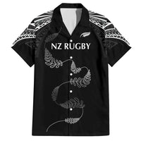 New Zealand Rugby Custom Family Matching Tank Maxi Dress and Hawaiian Shirt Aotearoa Armour Blacks Silver Ferns - Polynesian Pride