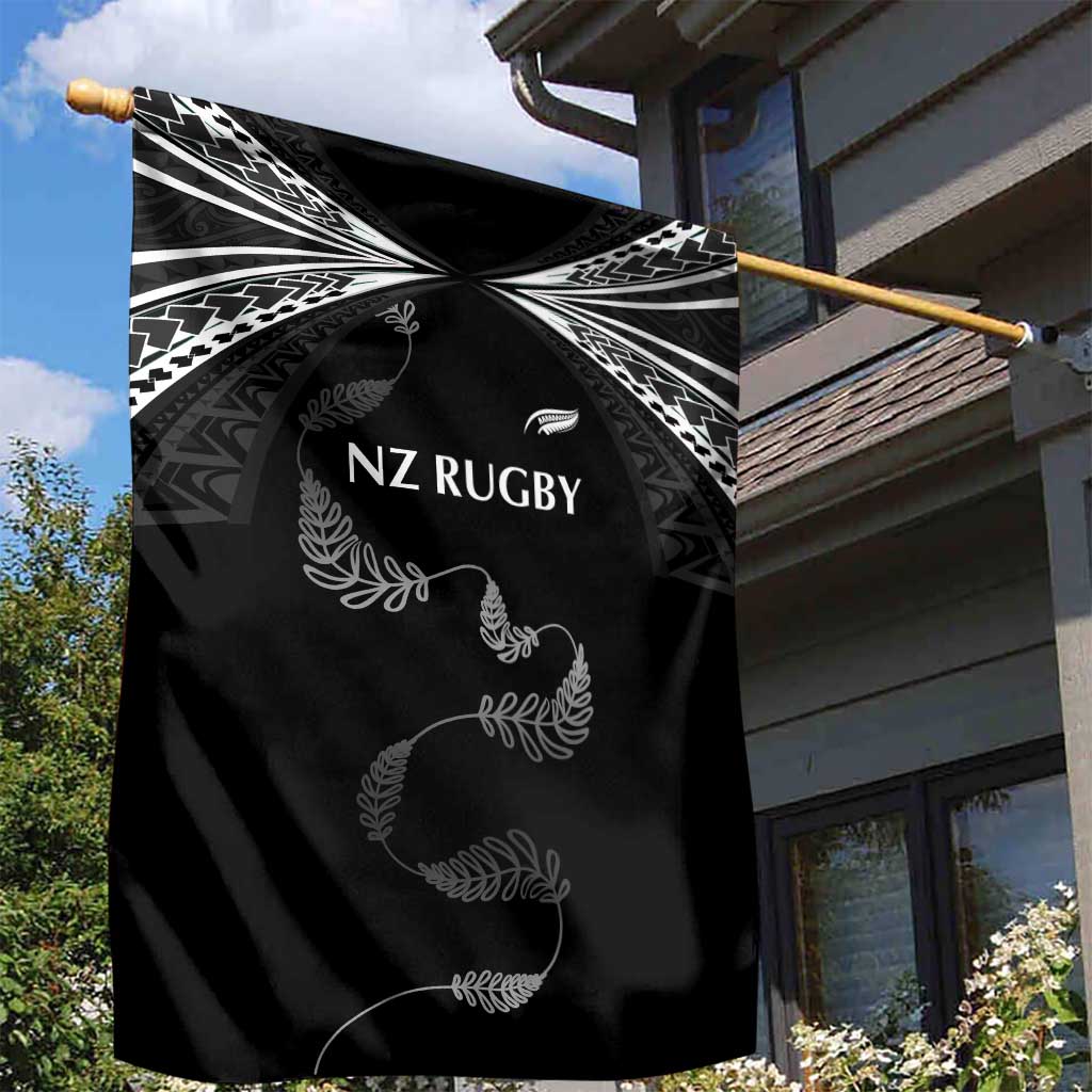 New Zealand Rugby Garden Flag Aotearoa Armour Blacks Silver Ferns - Polynesian Pride