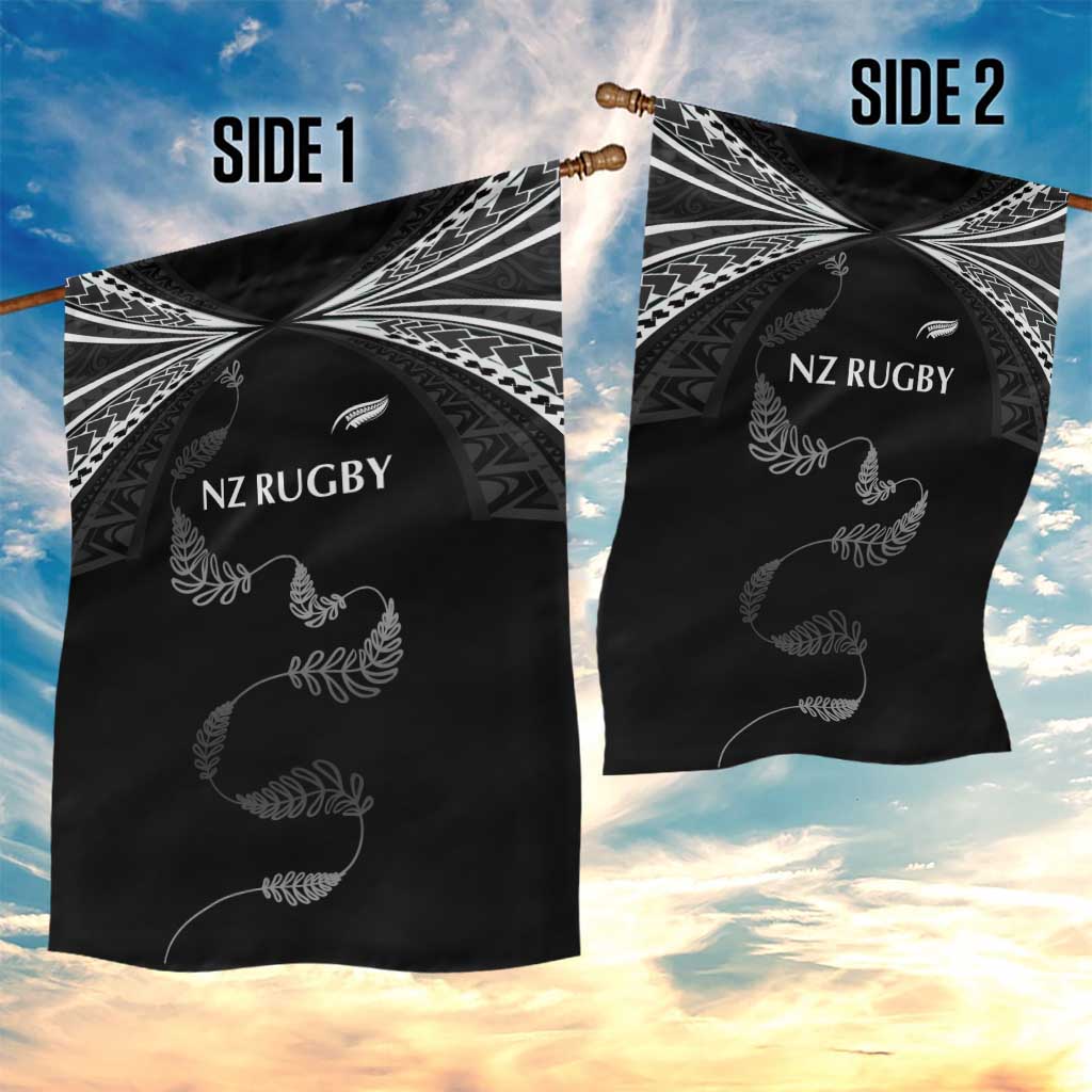 New Zealand Rugby Garden Flag Aotearoa Armour Blacks Silver Ferns - Polynesian Pride