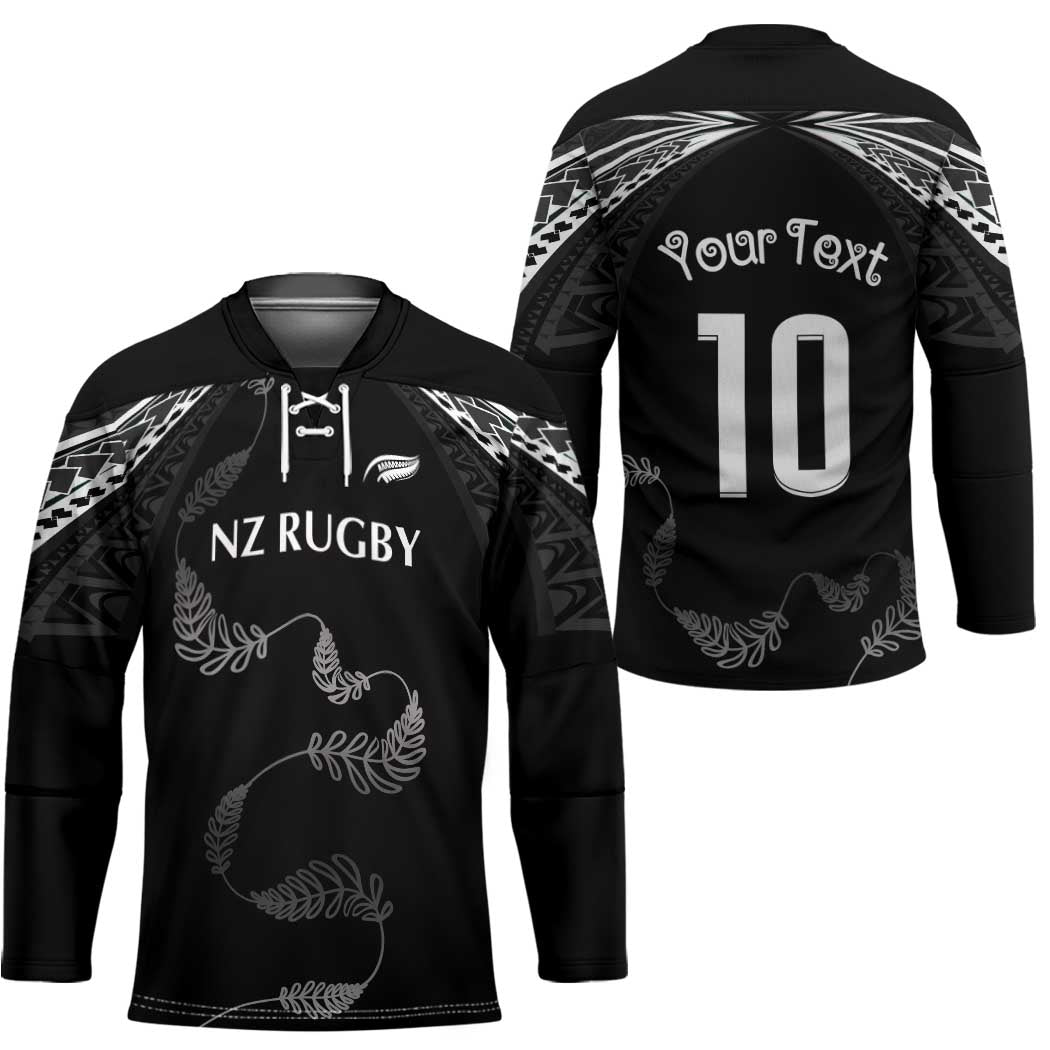 New Zealand Rugby Custom Hockey Jersey Aotearoa Armour Blacks Silver Ferns - Polynesian Pride