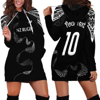 New Zealand Rugby Custom Hoodie Dress Aotearoa Armour Blacks Silver Ferns - Polynesian Pride