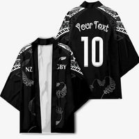 New Zealand Rugby Custom Kimono Aotearoa Armour Blacks Silver Ferns - Polynesian Pride
