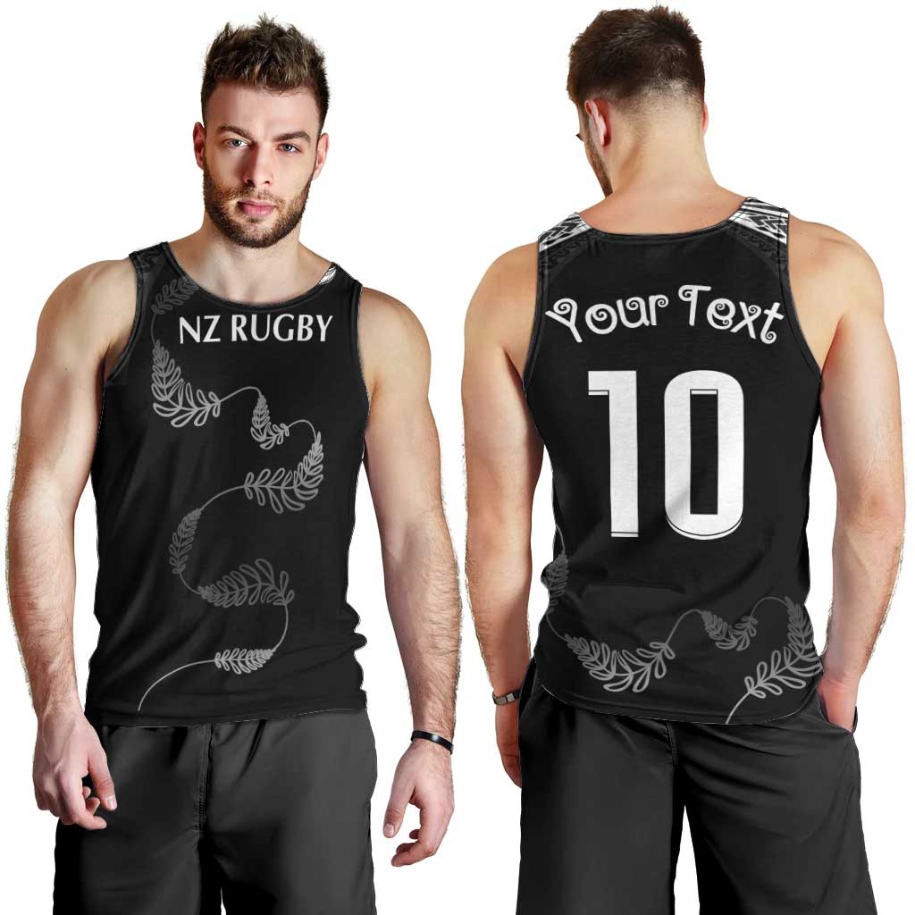 New Zealand Rugby Custom Men Tank Top Aotearoa Armour Blacks Silver Ferns - Polynesian Pride