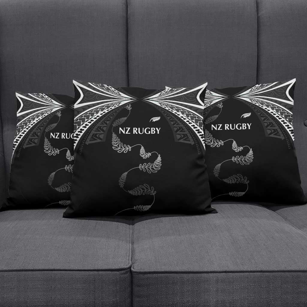New Zealand Rugby Pillow Cover Aotearoa Armour Blacks Silver Ferns - Polynesian Pride