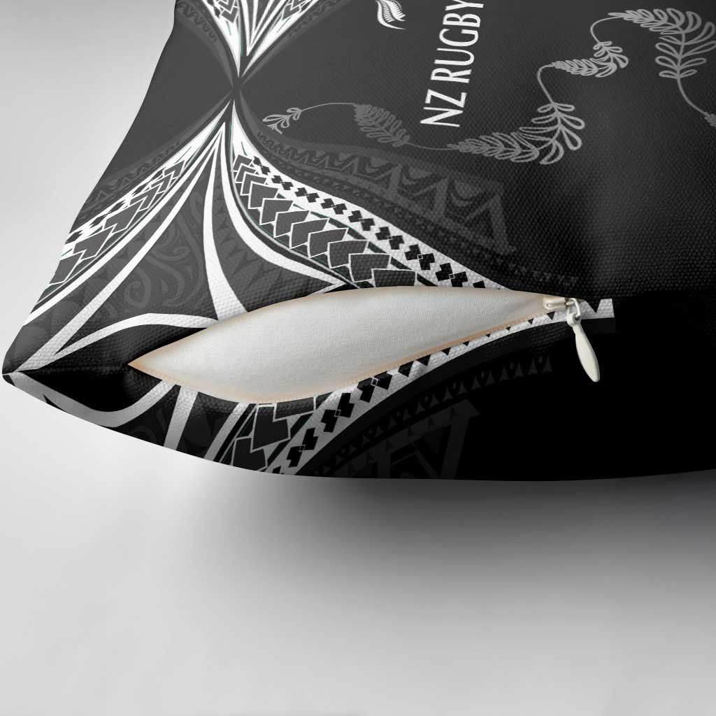 New Zealand Rugby Pillow Cover Aotearoa Armour Blacks Silver Ferns - Polynesian Pride