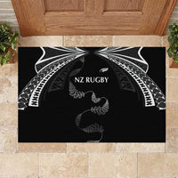New Zealand Rugby Rubber Doormat Aotearoa Armour Blacks Silver Ferns - Polynesian Pride