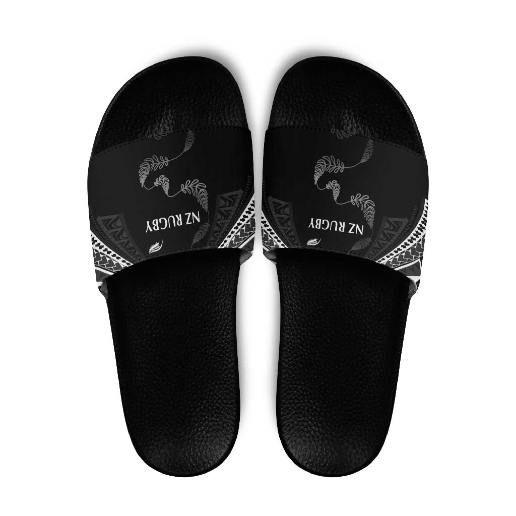 New Zealand Rugby Slide Sandals Aotearoa Armour Blacks Silver Ferns - Polynesian Pride