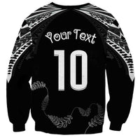 New Zealand Rugby Custom Sweatshirt Aotearoa Armour Blacks Silver Ferns - Polynesian Pride