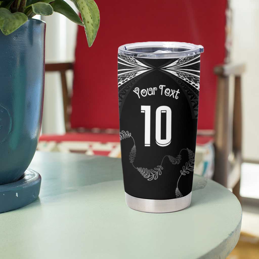 New Zealand Rugby Custom Tumbler Cup Aotearoa Armour Blacks Silver Ferns - Polynesian Pride