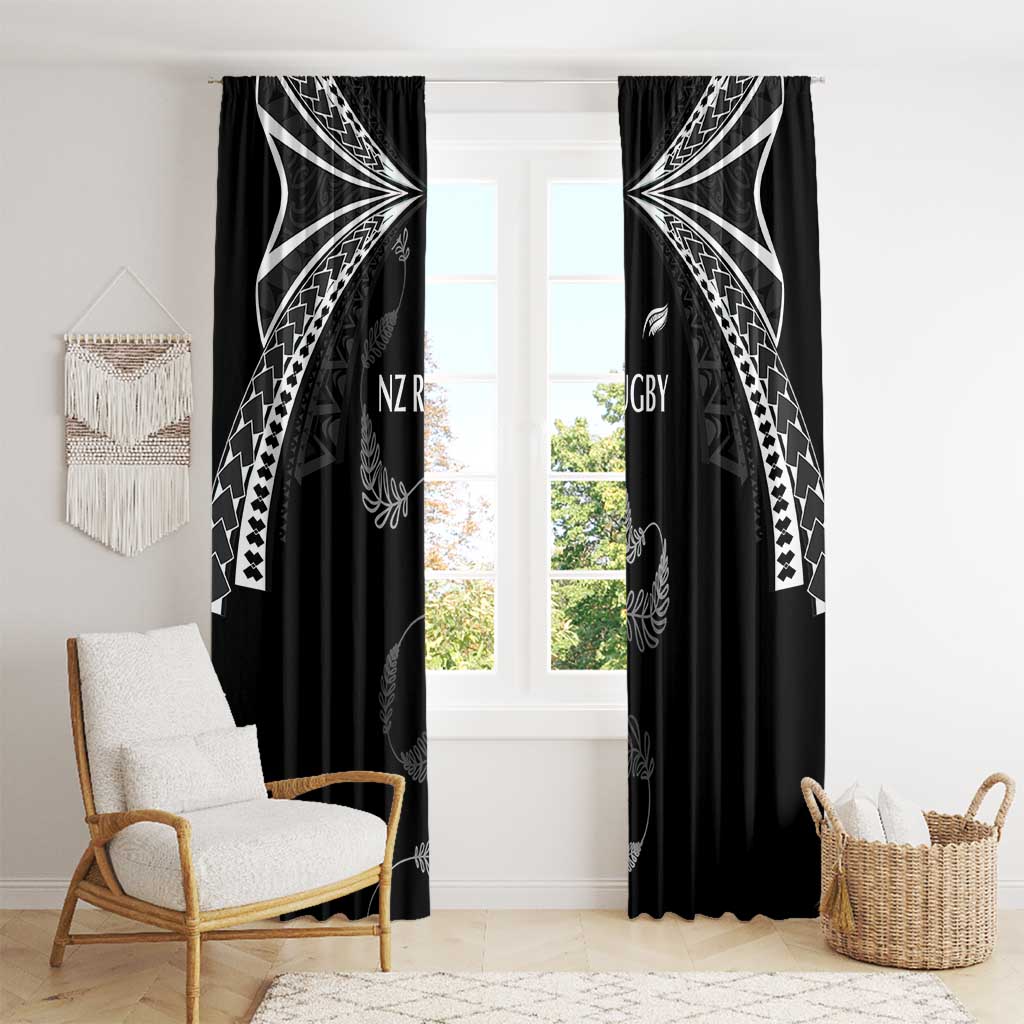 New Zealand Rugby Window Curtain Aotearoa Armour Blacks Silver Ferns - Polynesian Pride
