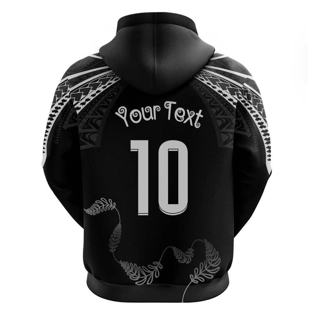 New Zealand Rugby Custom Zip Hoodie Aotearoa Armour Blacks Silver Ferns - Polynesian Pride