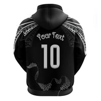 New Zealand Rugby Custom Zip Hoodie Aotearoa Armour Blacks Silver Ferns - Polynesian Pride
