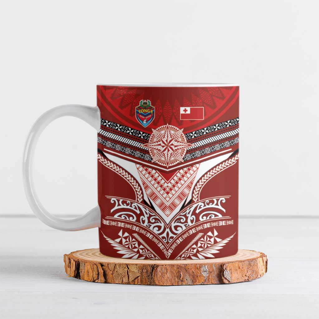 Tonga Rugby Custom Ceramic Mug Mana o Tonga-Tribal Heritage Edition Red Color LT03 Red - Polynesian Pride