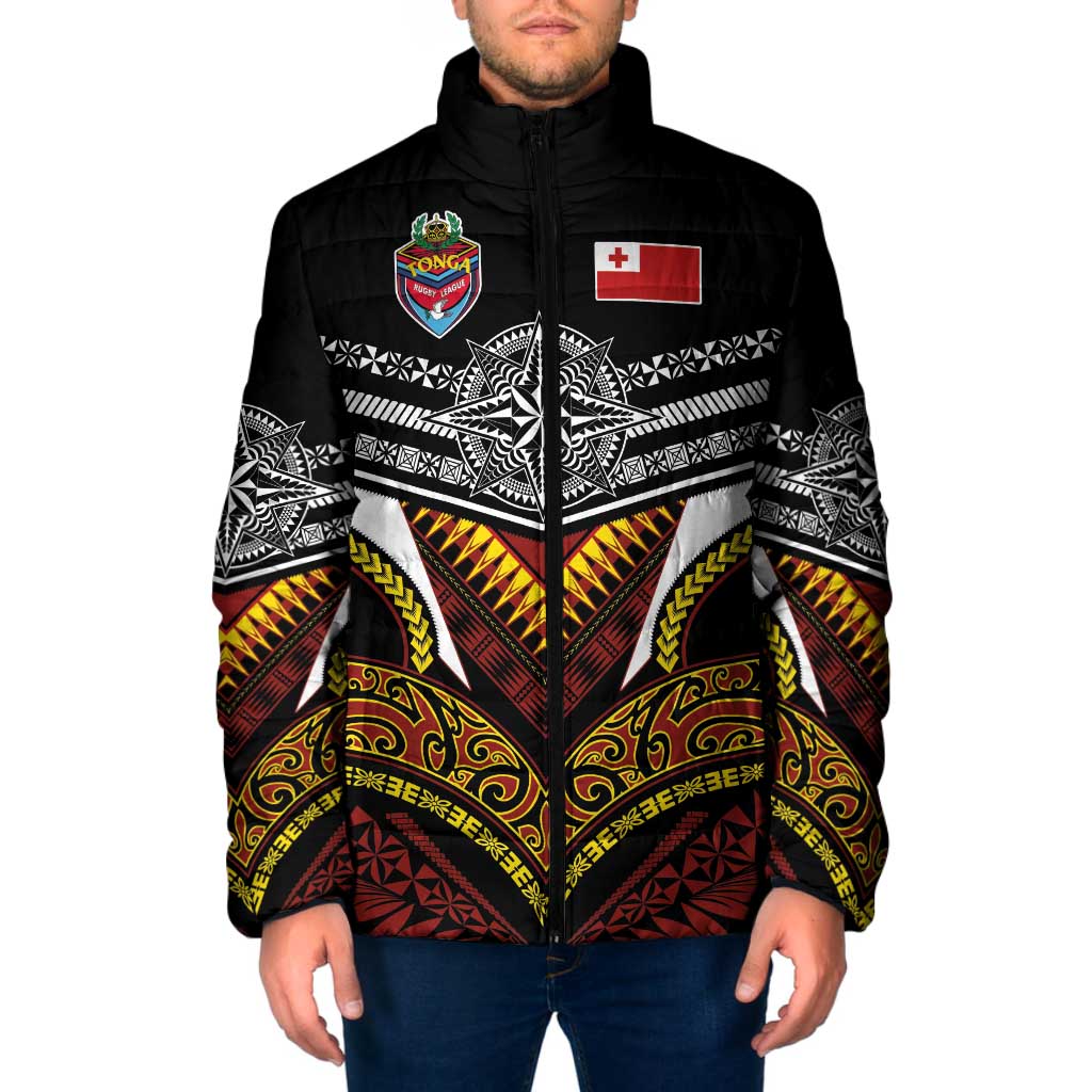 Tonga Rugby Custom Padded Jacket Mana o Tonga-Tribal Heritage Edition Black Color LT03 Men Red - Polynesian Pride