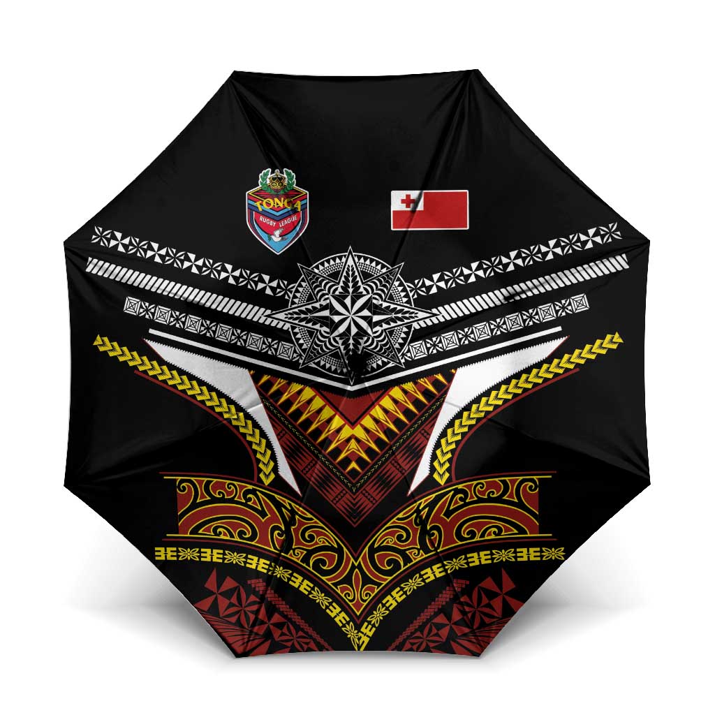 Tonga Rugby Umbrella Mana o Tonga-Tribal Heritage Edition Black Color - Polynesian Pride