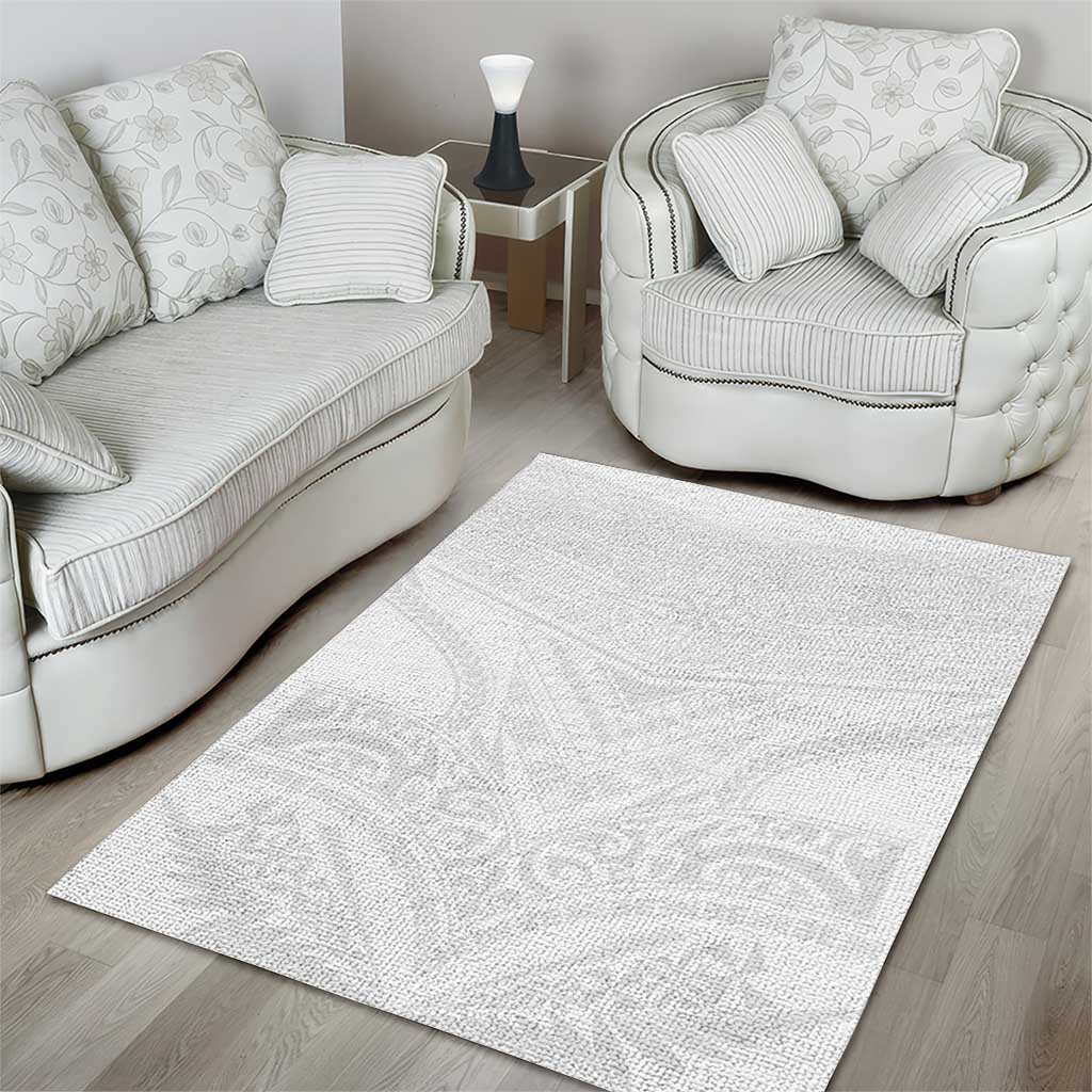 Tonga White Sunday Area Rug Tongan Tribal Heritage Tattoos - Polynesian Pride