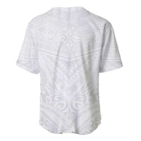 Tonga White Sunday Baseball Jersey Tongan Tribal Heritage Tattoos - Polynesian Pride