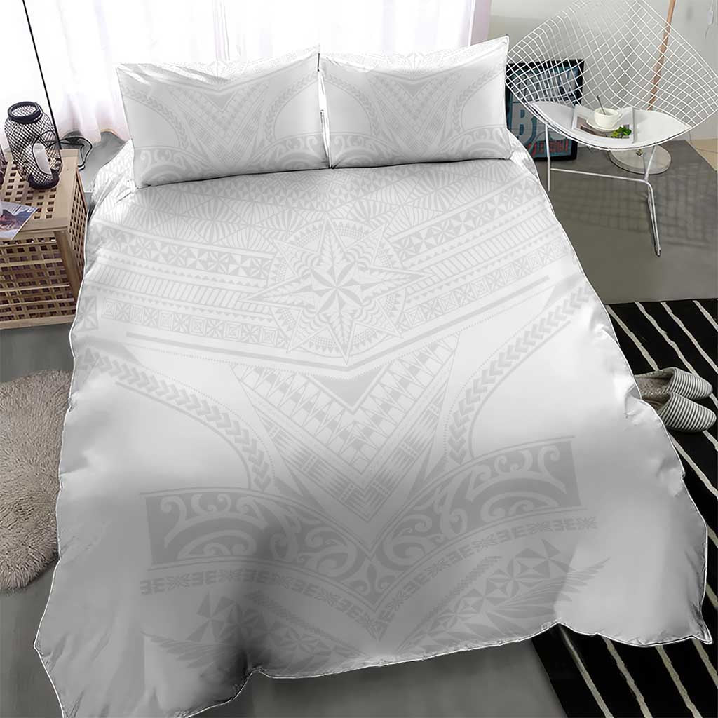 Tonga White Sunday Bedding Set Tongan Tribal Heritage Tattoos - Polynesian Pride
