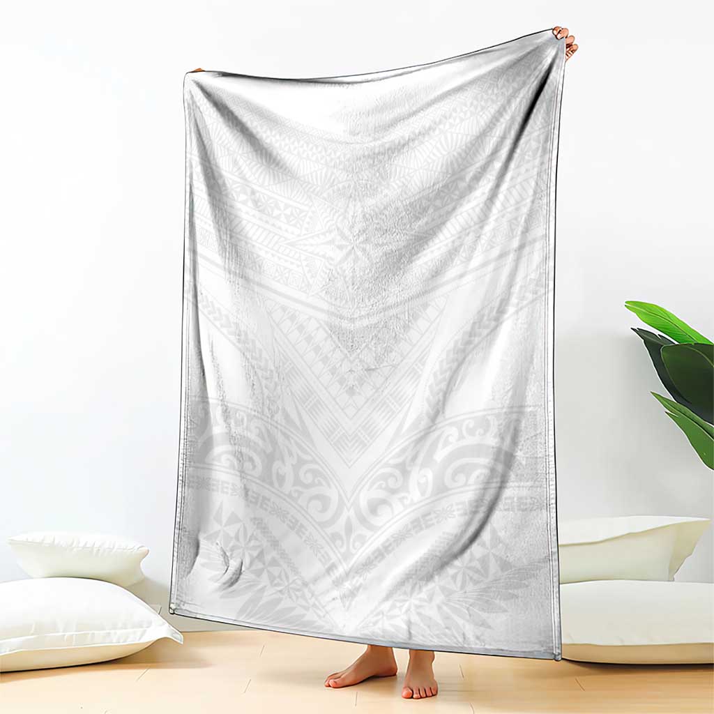 Tonga White Sunday Blanket Tongan Tribal Heritage Tattoos - Polynesian Pride