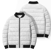 Tonga White Sunday Bomber Puffer Jacket Tongan Tribal Heritage Tattoos - Polynesian Pride