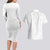 Tonga White Sunday Couples Matching Long Sleeve Bodycon Dress and Hawaiian Shirt Tongan Tribal Heritage Tattoos - Polynesian Pride