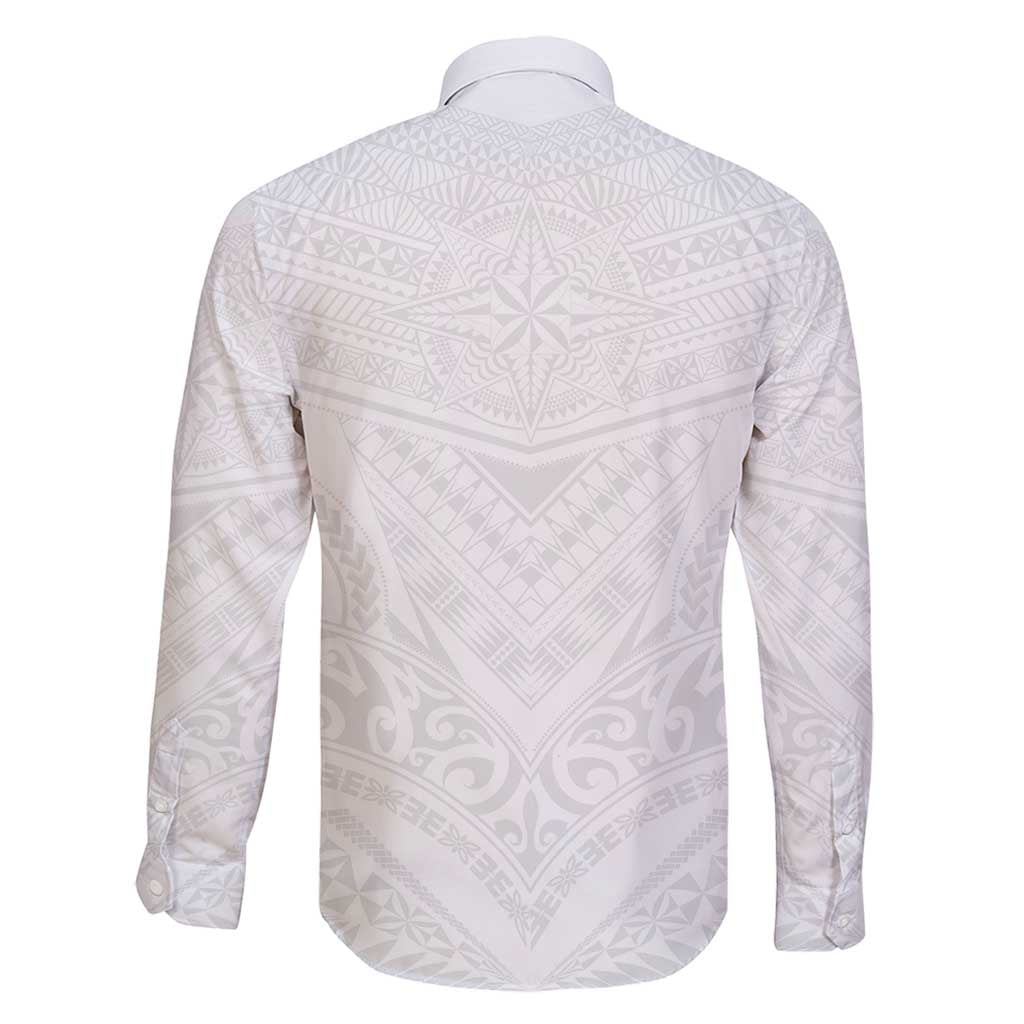 Tonga White Sunday Family Matching Tank Maxi Dress and Hawaiian Shirt Tongan Tribal Heritage Tattoos - Polynesian Pride