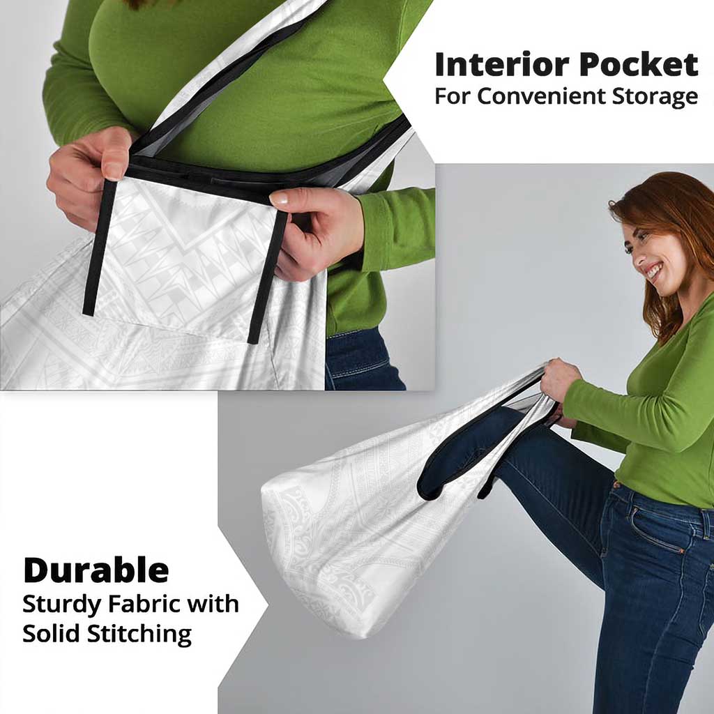 Tonga White Sunday Grocery Bag Tongan Tribal Heritage Tattoos - Polynesian Pride