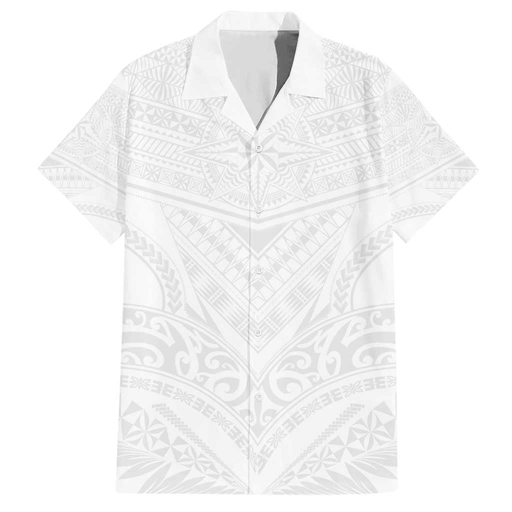 Tonga White Sunday Hawaiian Shirt Tongan Tribal Heritage Tattoos - Polynesian Pride