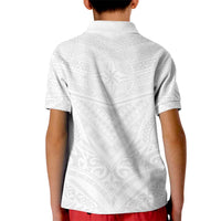 Tonga White Sunday Kid Polo Shirt Tongan Tribal Heritage Tattoos - Polynesian Pride