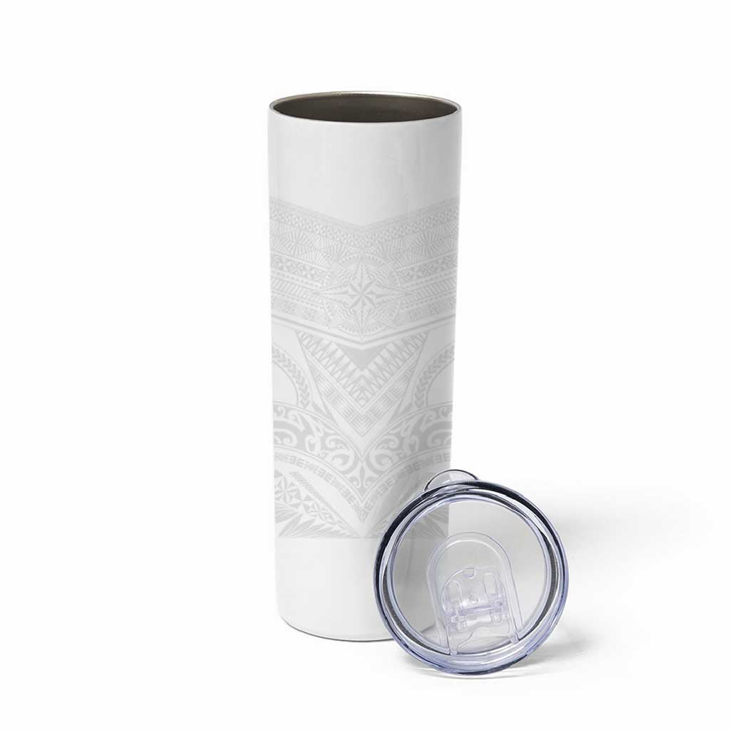 Tonga White Sunday Skinny Tumbler Tongan Tribal Heritage Tattoos - Polynesian Pride