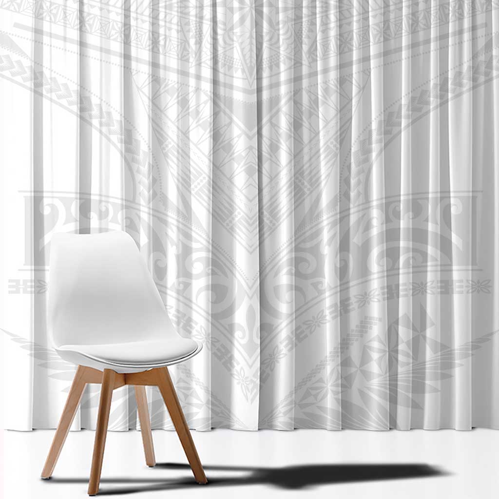 Tonga White Sunday Window Curtain Tongan Tribal Heritage Tattoos - Polynesian Pride