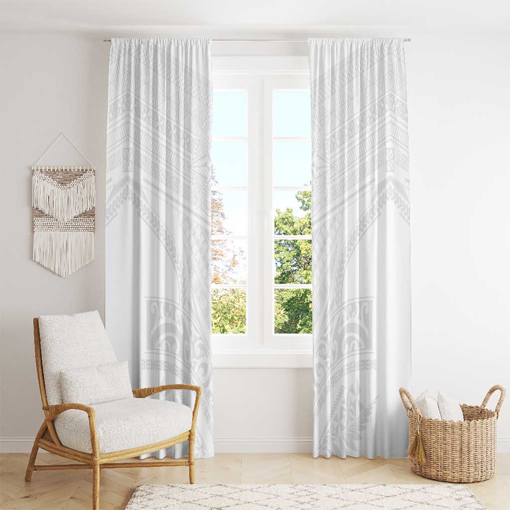 Tonga White Sunday Window Curtain Tongan Tribal Heritage Tattoos - Polynesian Pride