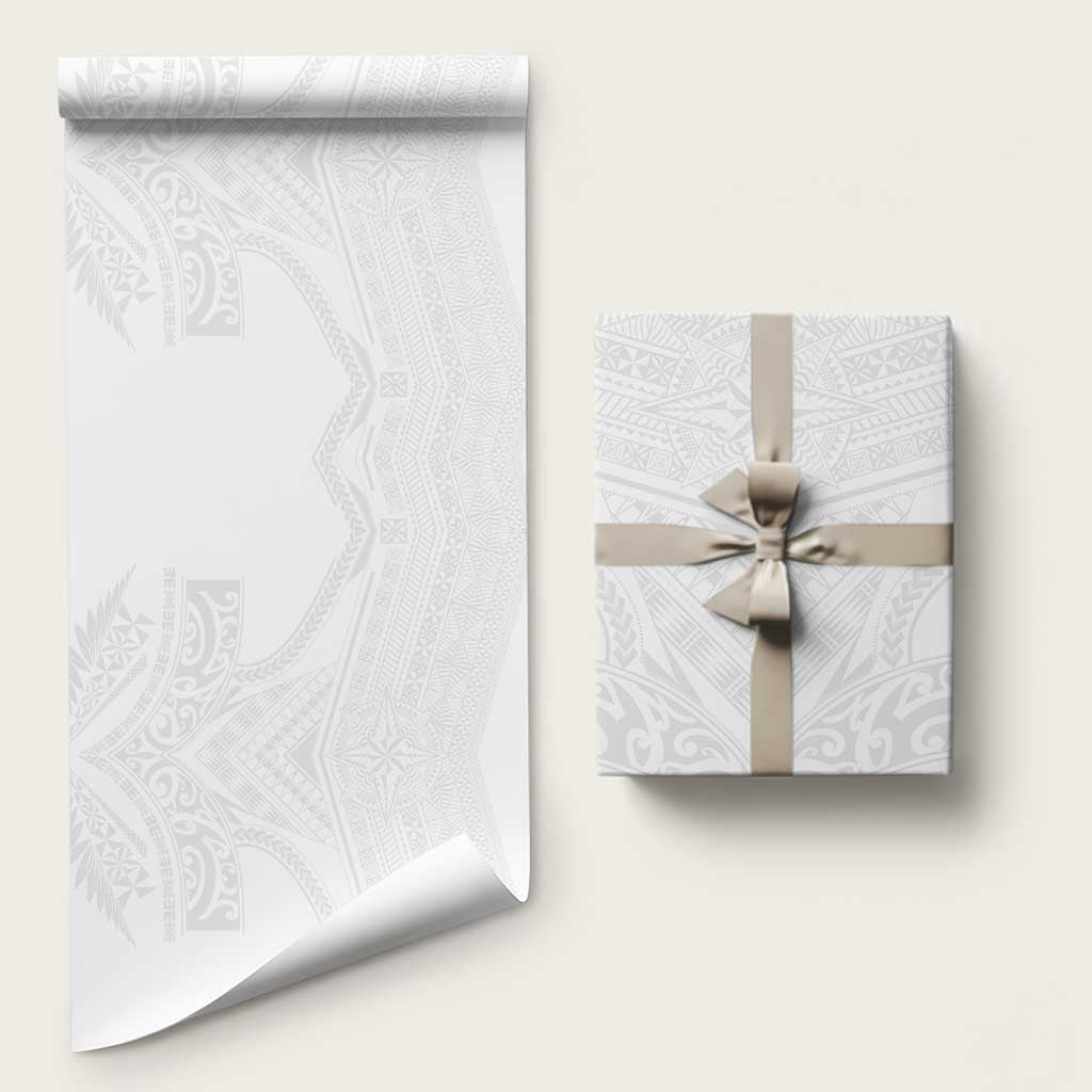Tonga White Sunday Wrapping Paper Tongan Tribal Heritage Tattoos - Polynesian Pride