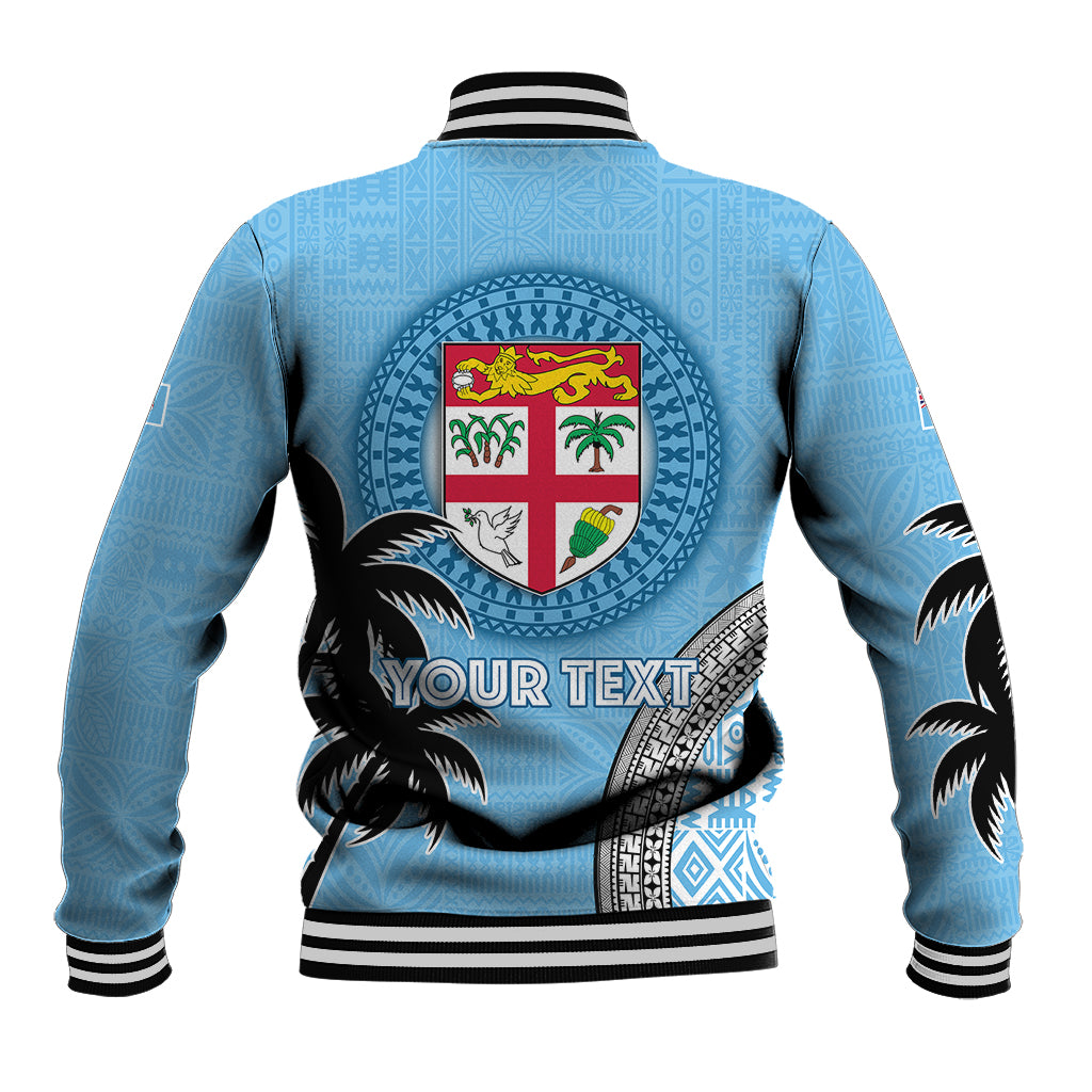 Personalised Fiji Baseball Jacket Tapa Pattern Fijian Coat of Arms and Palm Tree LT03 - Polynesian Pride