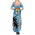 Personalised Fiji Summer Maxi Dress Tapa Pattern Fijian Coat of Arms and Palm Tree LT03 - Polynesian Pride