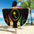 Personalised Chuuk Independence Day Beach Blanket Polynesian Tattoo and Plumeria Reggae Color