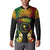 Personalised Chuuk Independence Day Button Sweatshirt Polynesian Tattoo and Plumeria Reggae Color