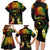 Personalised Chuuk Independence Day Family Matching Long Sleeve Bodycon Dress and Hawaiian Shirt Polynesian Tattoo and Plumeria Reggae Color