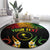 Personalised Chuuk Independence Day Round Carpet Polynesian Tattoo and Plumeria Reggae Color