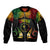 Personalised Chuuk Independence Day Sleeve Zip Bomber Jacket Polynesian Tattoo and Plumeria Reggae Color