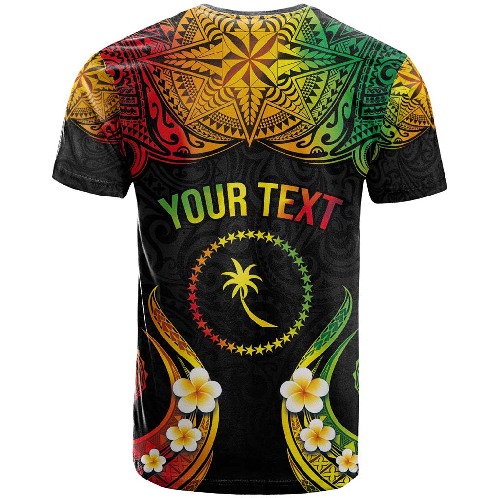 Personalised Chuuk Independence Day T Shirt Polynesian Tattoo and Plumeria Reggae Color