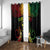 Personalised Chuuk Independence Day Window Curtain Polynesian Tattoo and Plumeria Reggae Color