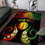 Personalised New Caledonia Independence Day Area Rug Polynesian Tattoo and Plumeria Reggae Color